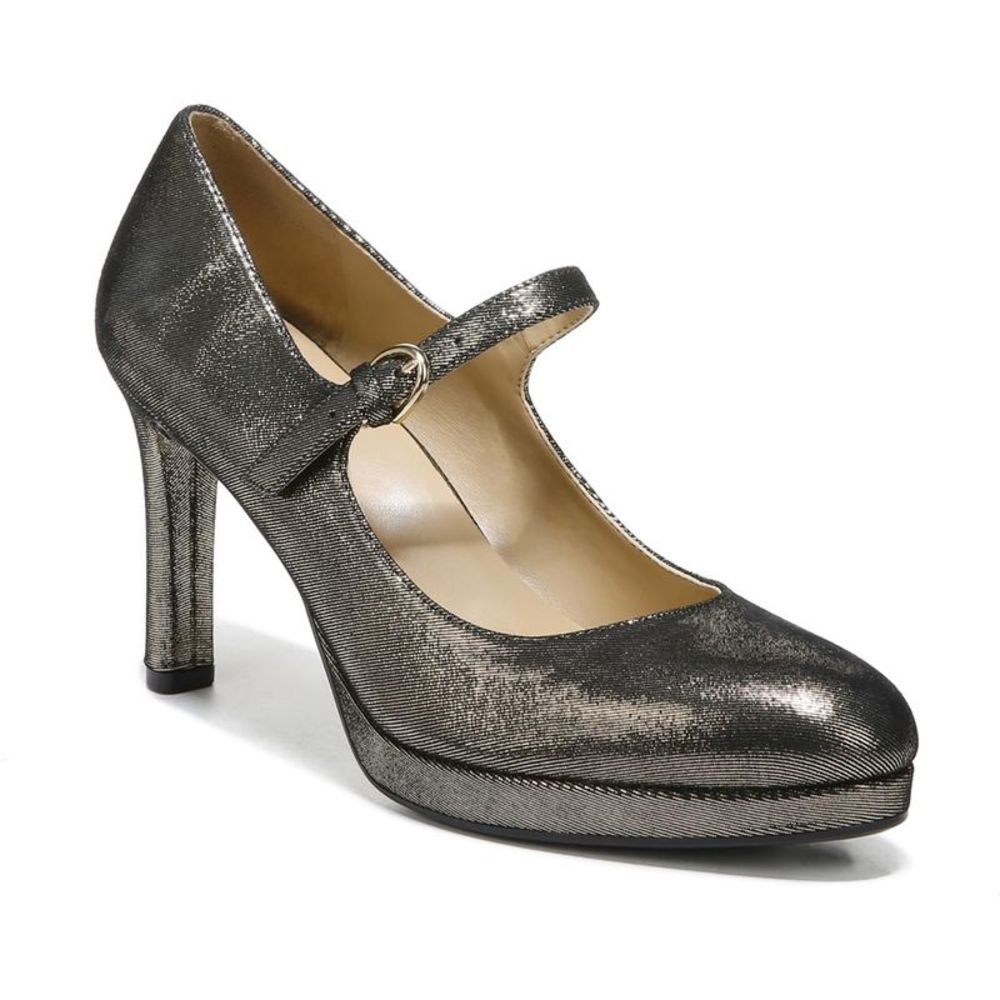 Naturalizer Womens Talissa Metallic Leather Mary Jane Heels Shoes NWT